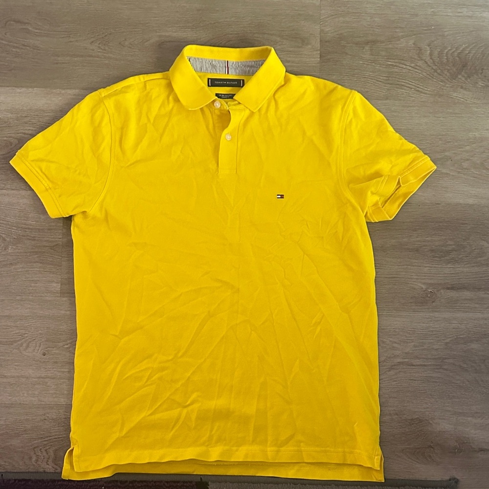 Gently used Tommy Hilfiger Men's Bright Yellow Polo Shirt